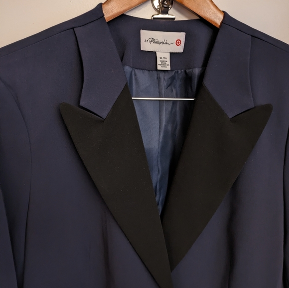 🆕 3.1 Philip Lim for Target Tuxedo Blazer Blue Black XL Women's - Picture 8 of 16